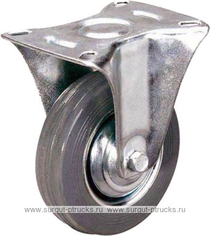 Неповоротное стальное колесо с серой резиной FCg 160
